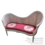 Shabby Bench Love 2 Seat with Rattan