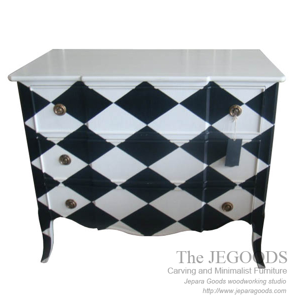 Chest of Drawer Chessboard Painted
