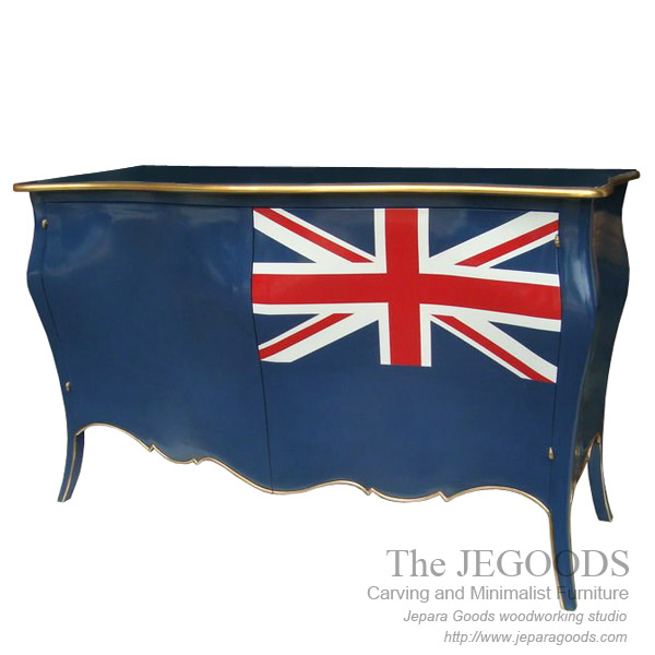 Jepara antique mahogany union jack flag mebel bendera inggris shabby chic furniture